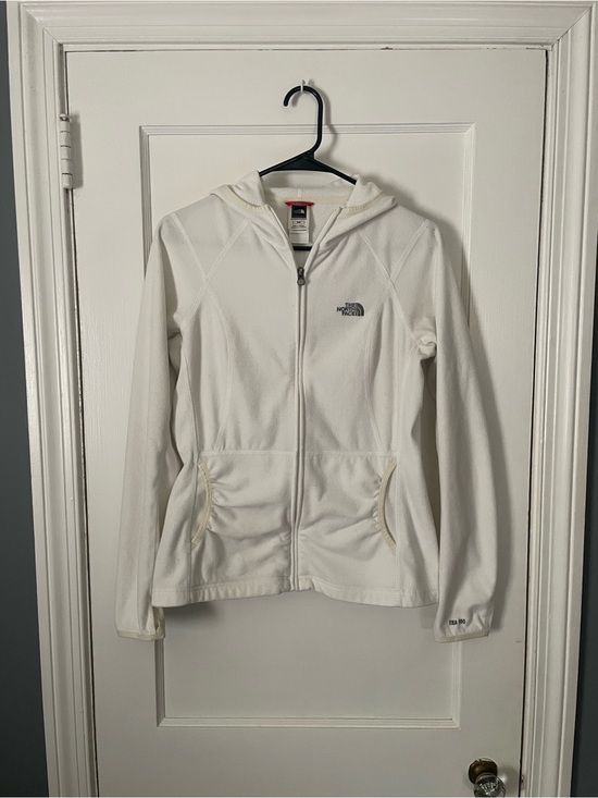 The North Face Jackets & Blazers - The North Face TKA 100 Glacier Women's Full Zip White Hooded Fleece Jacket Sz M